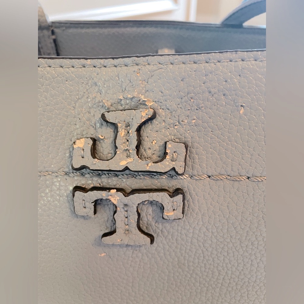 Tory Burch Sky Blue Leather Tote Bag - Picture 2 of 16